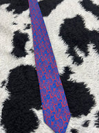 Blue & Red Paisley Narrow Tie