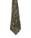 Jonelle Black Shiny Embroidered Paisley Tie