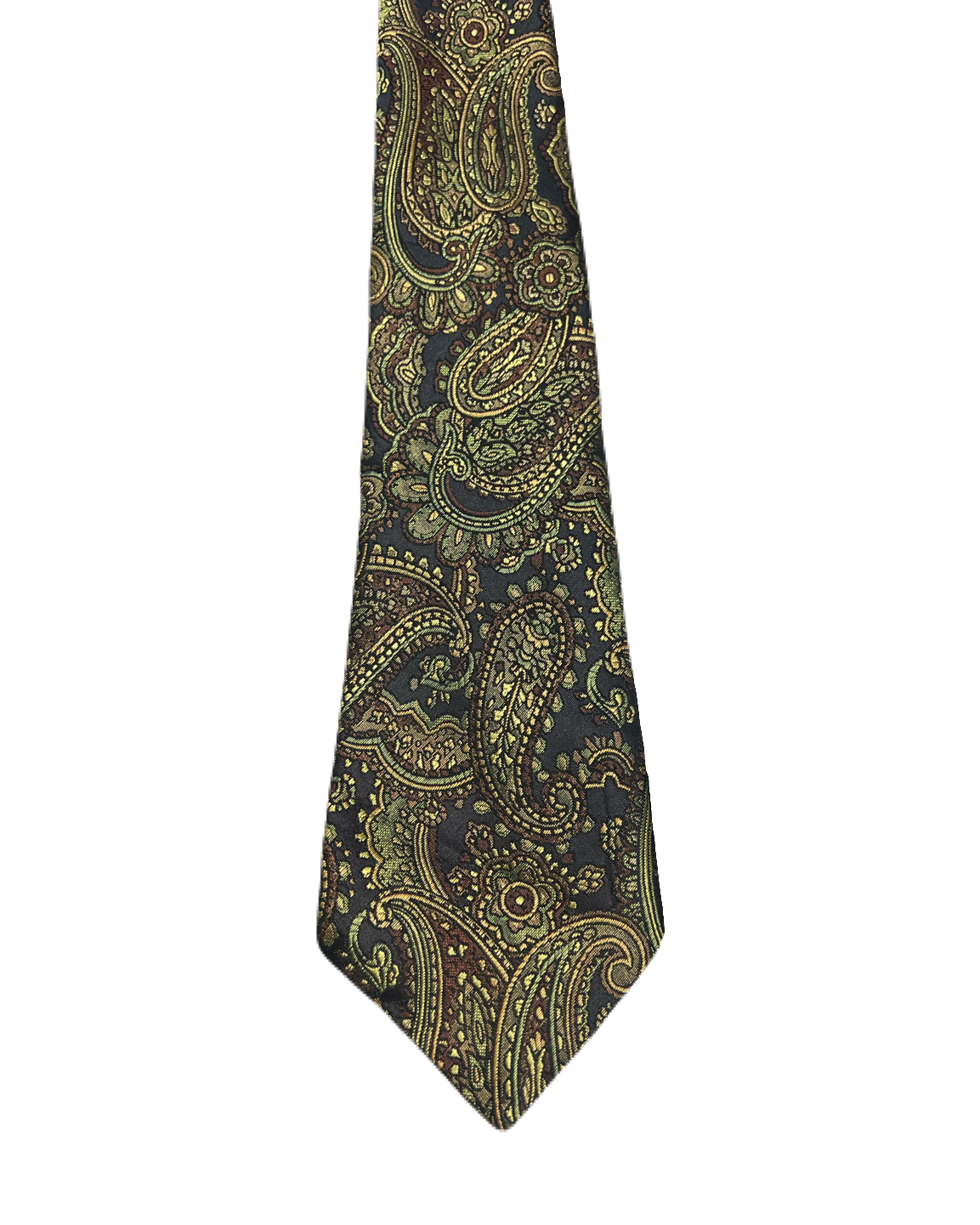 Jonelle Black Shiny Embroidered Paisley Tie