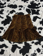 Cheetah Print Velvet Skirt