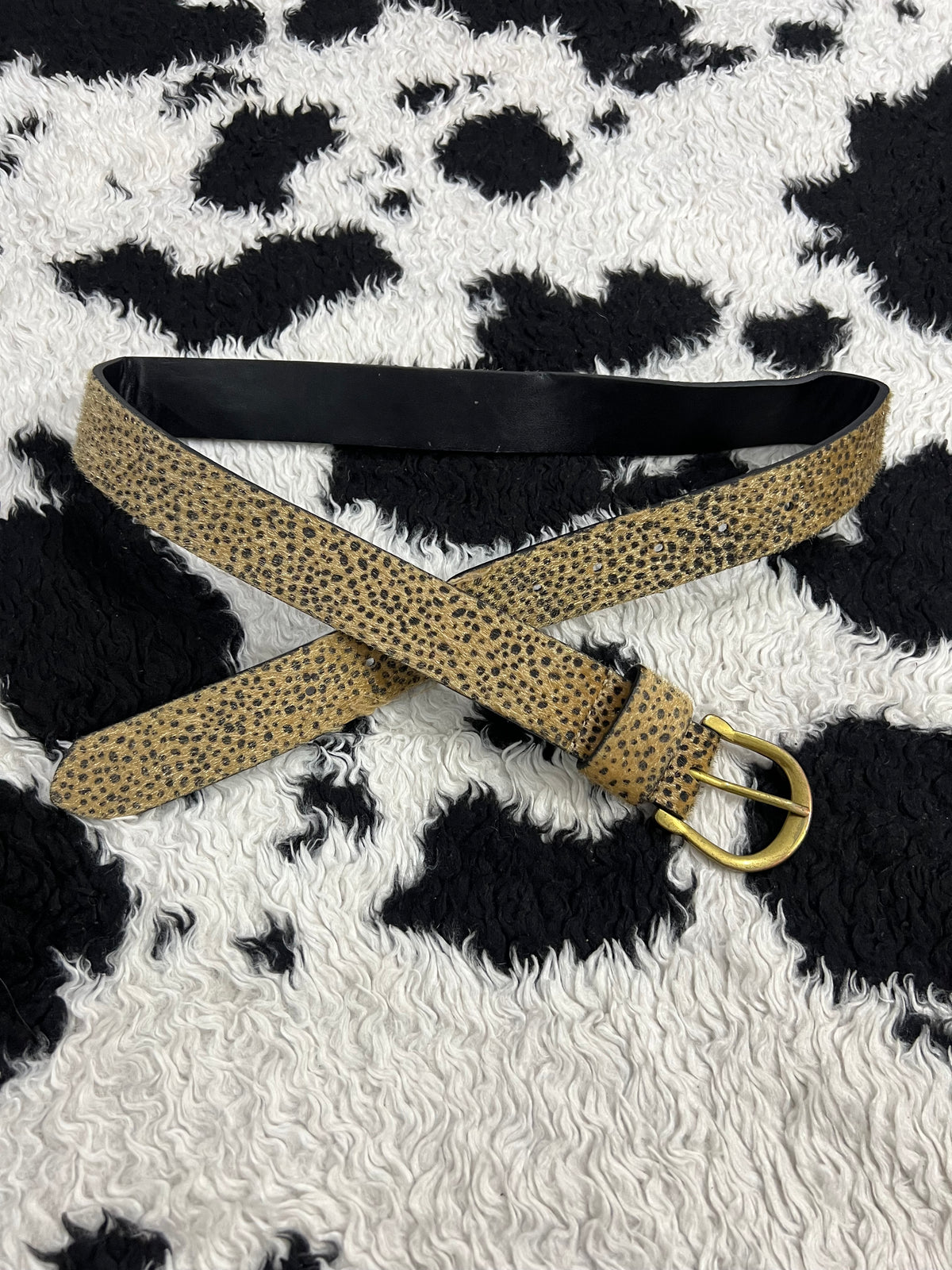 Leopard Print Fur Belt