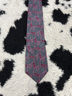 Carlo Palazzi Grey & Pink Embroidered Tie