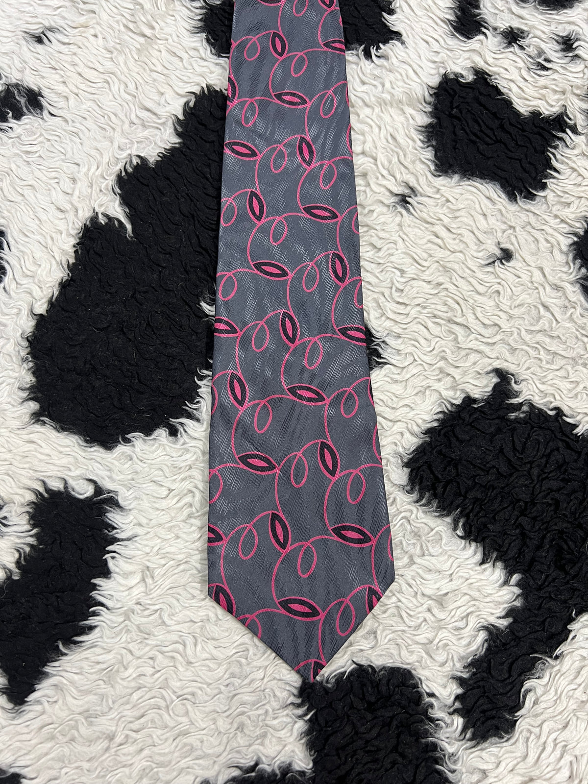 Carlo Palazzi Grey & Pink Embroidered Tie
