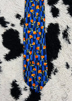 Blue & Orange Floral Tie
