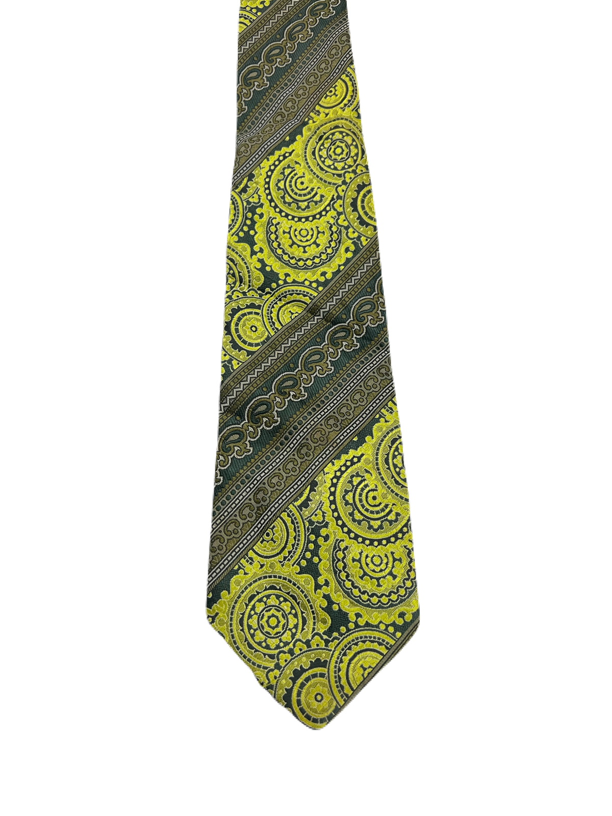 Paul Greco Green Embroidered Tie