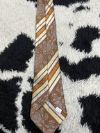 Brown Embroidered Tie
