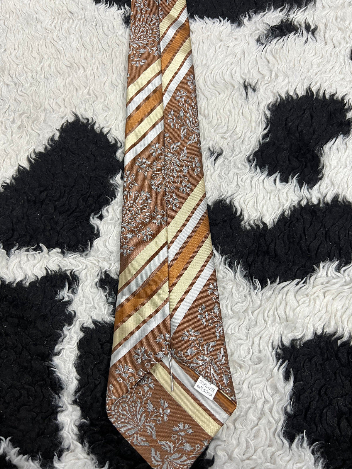 Brown Embroidered Tie