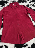 Red Corduroy Buttonup