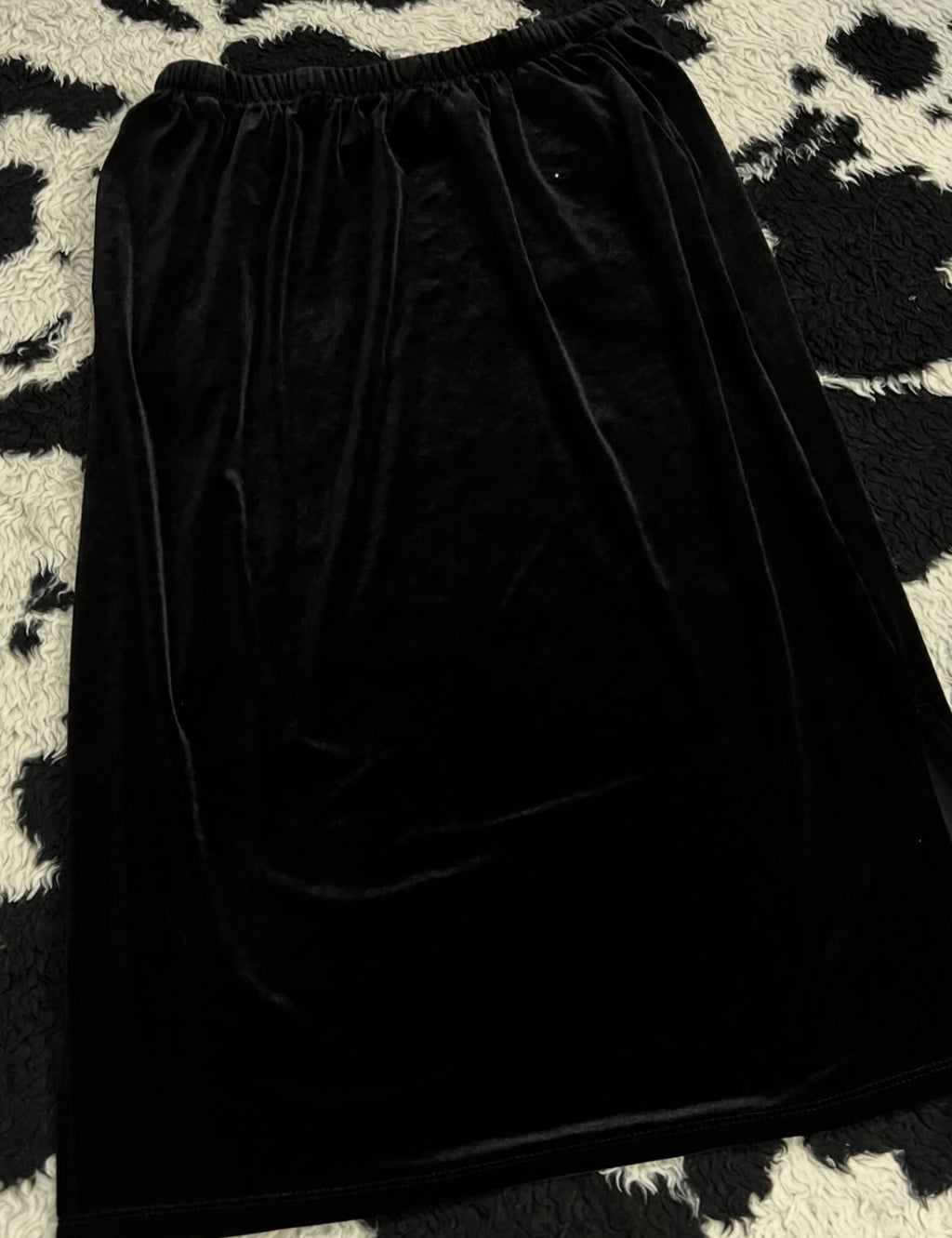 Long Black Velvet Skirt
