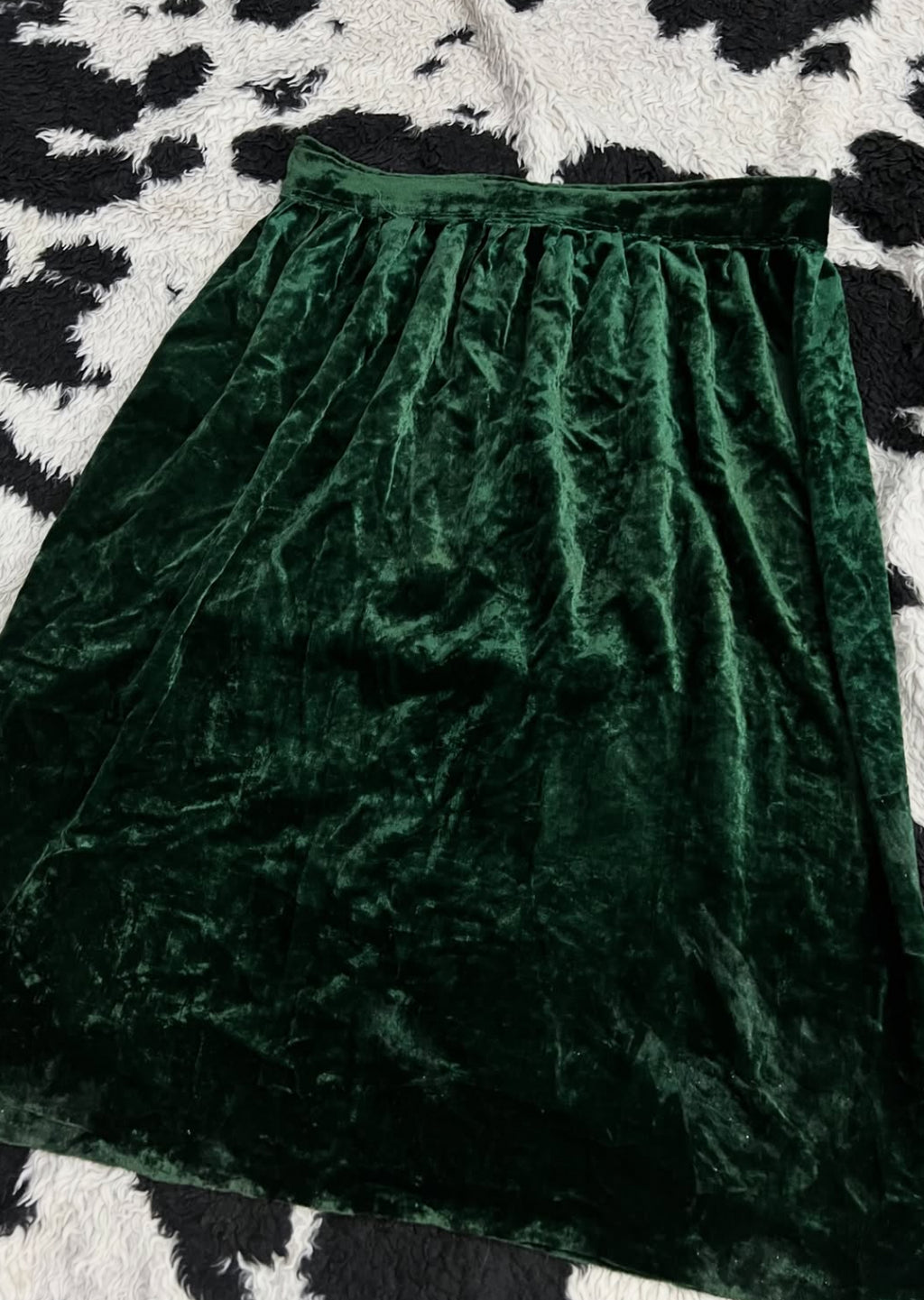 Green Velvet Skirt