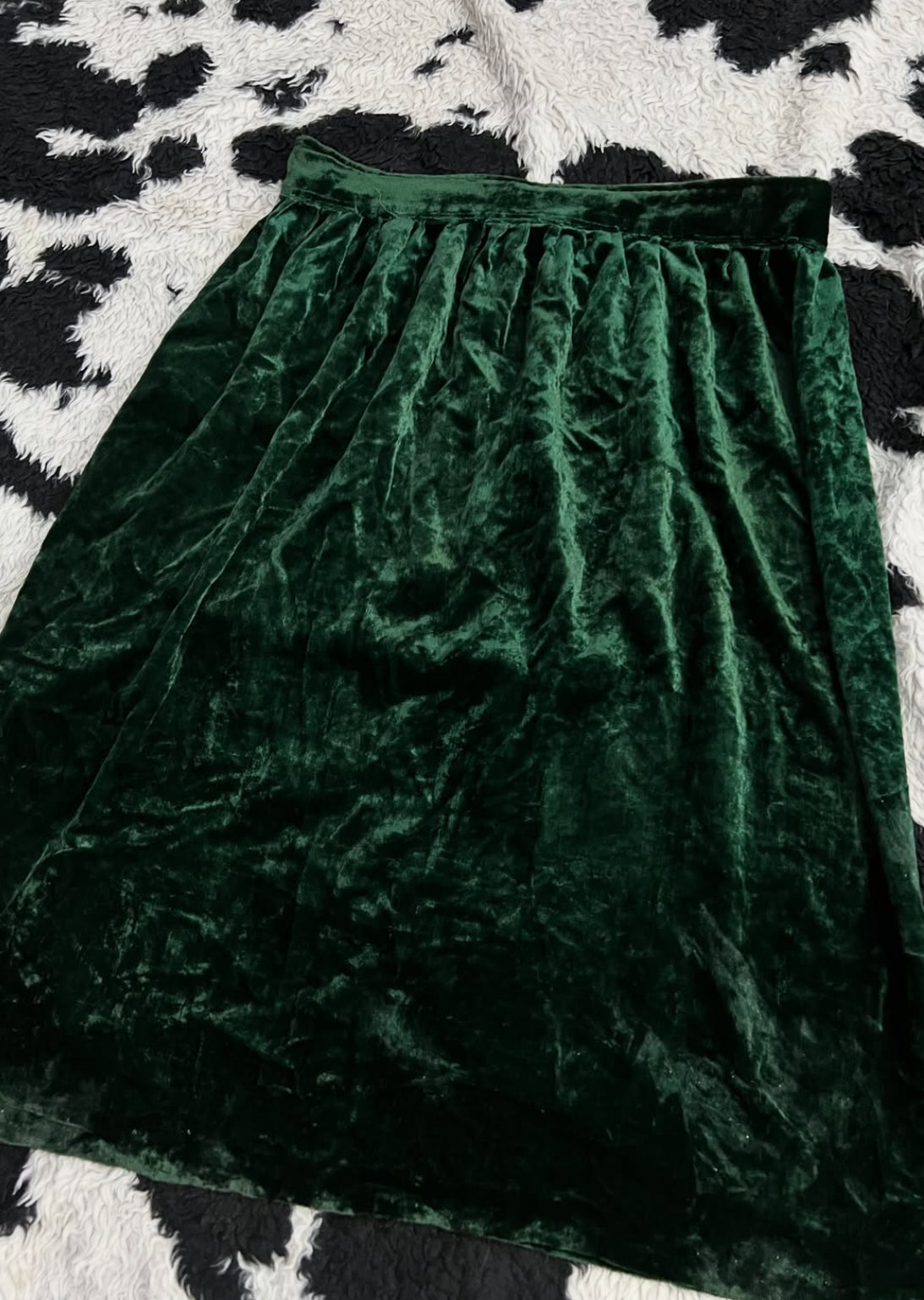 Green Velvet Skirt