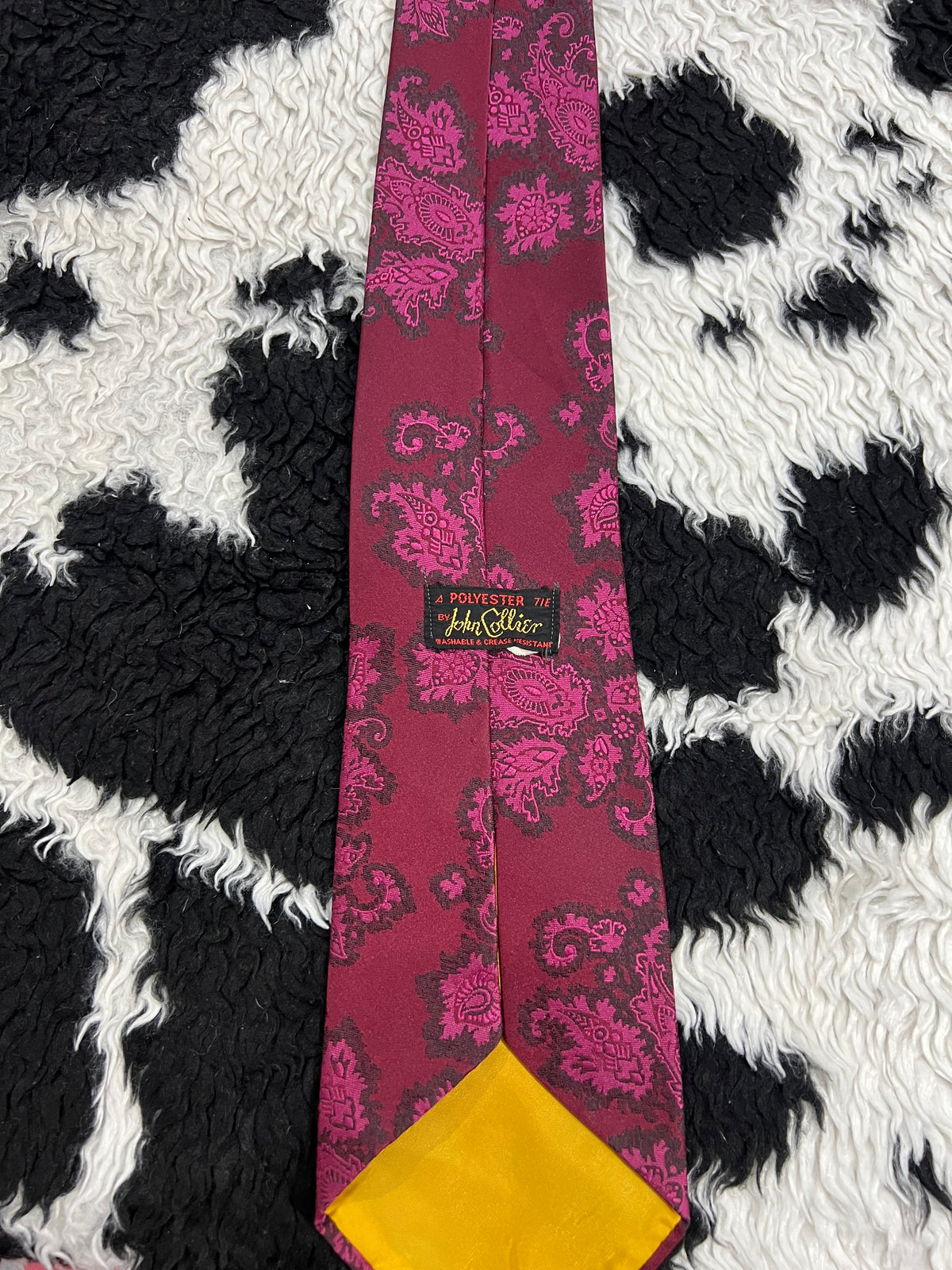 John Collier Pink Paisley Tie