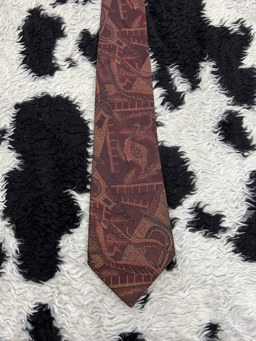 Cranes & Architecture Fully Embroidered Tie