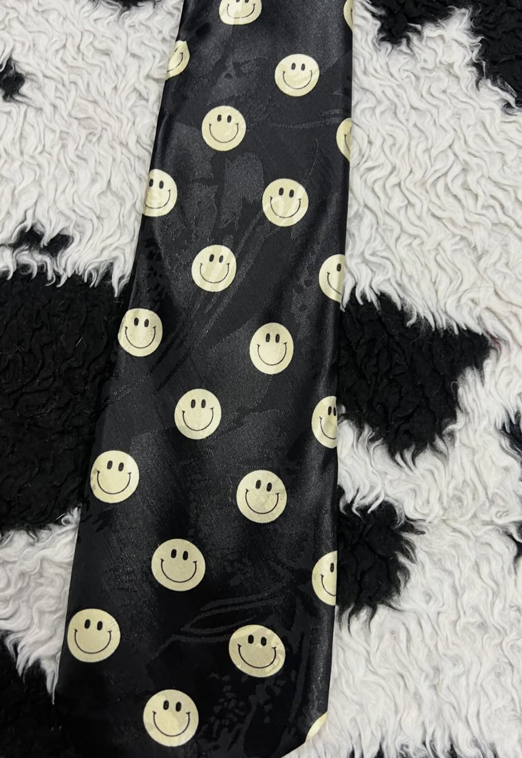 Black Smiley Faces Tie