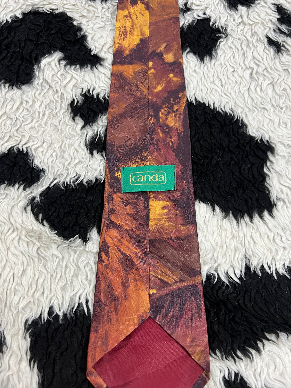 Canda Brown & Orange Abstract Tie