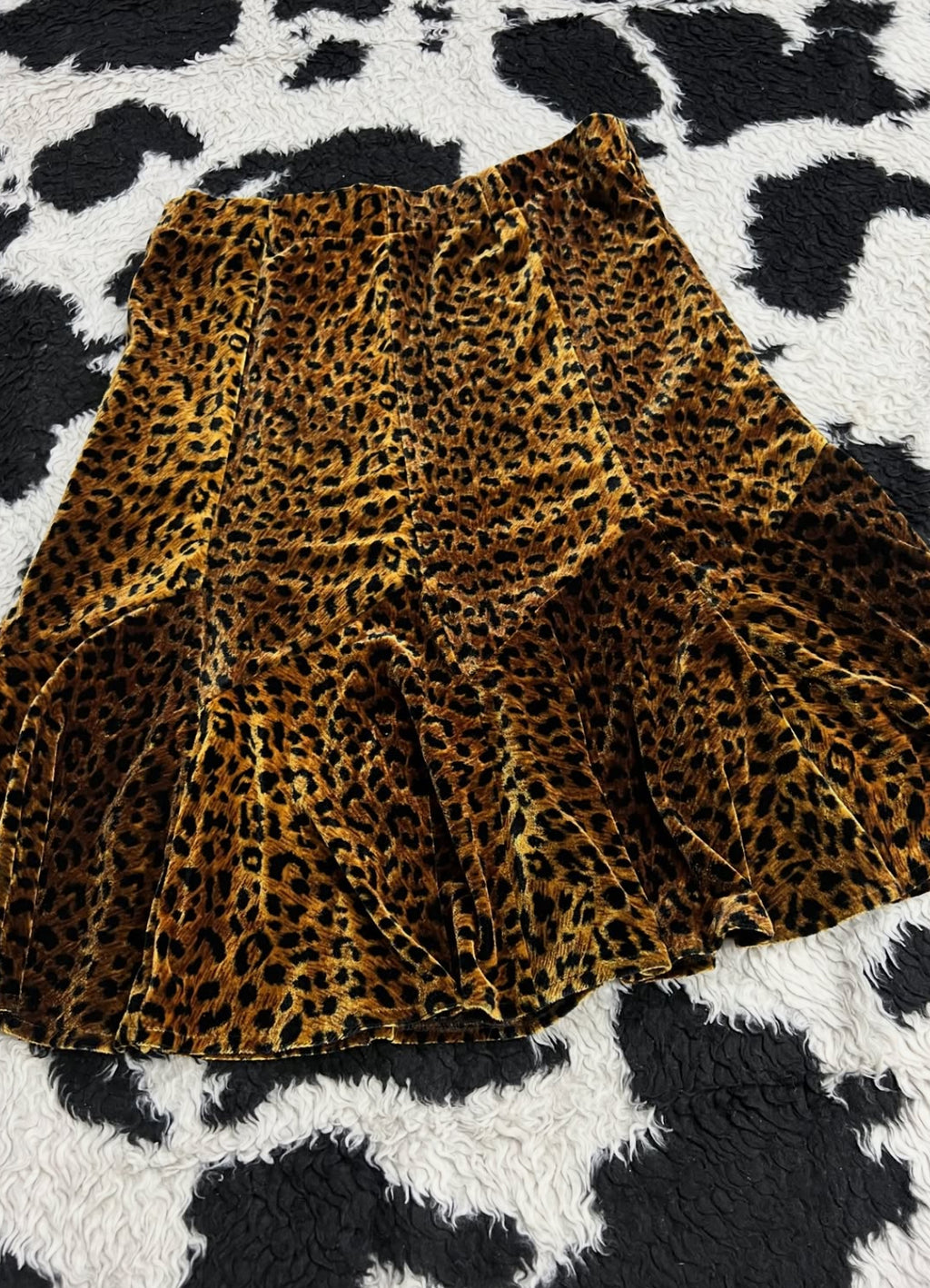 Cheetah Print Velvet Skirt