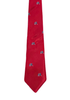 Red Embroidered Cricket Tie