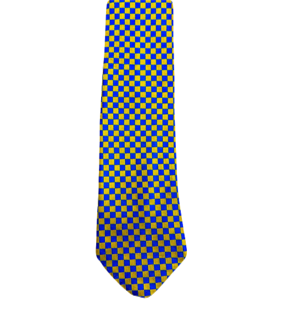 Blue & Yellow Checkerboard Tie