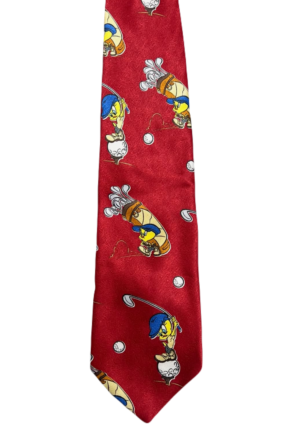 Vintage 90s Tweety Bird Playing Golf Looney Tunes Tie