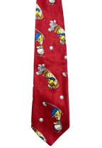 Vintage 90s Tweety Bird Playing Golf Looney Tunes Tie