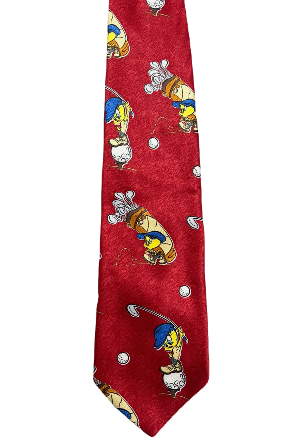 Vintage 90s Tweety Bird Playing Golf Looney Tunes Tie