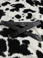 Studded Beaded Black Belt