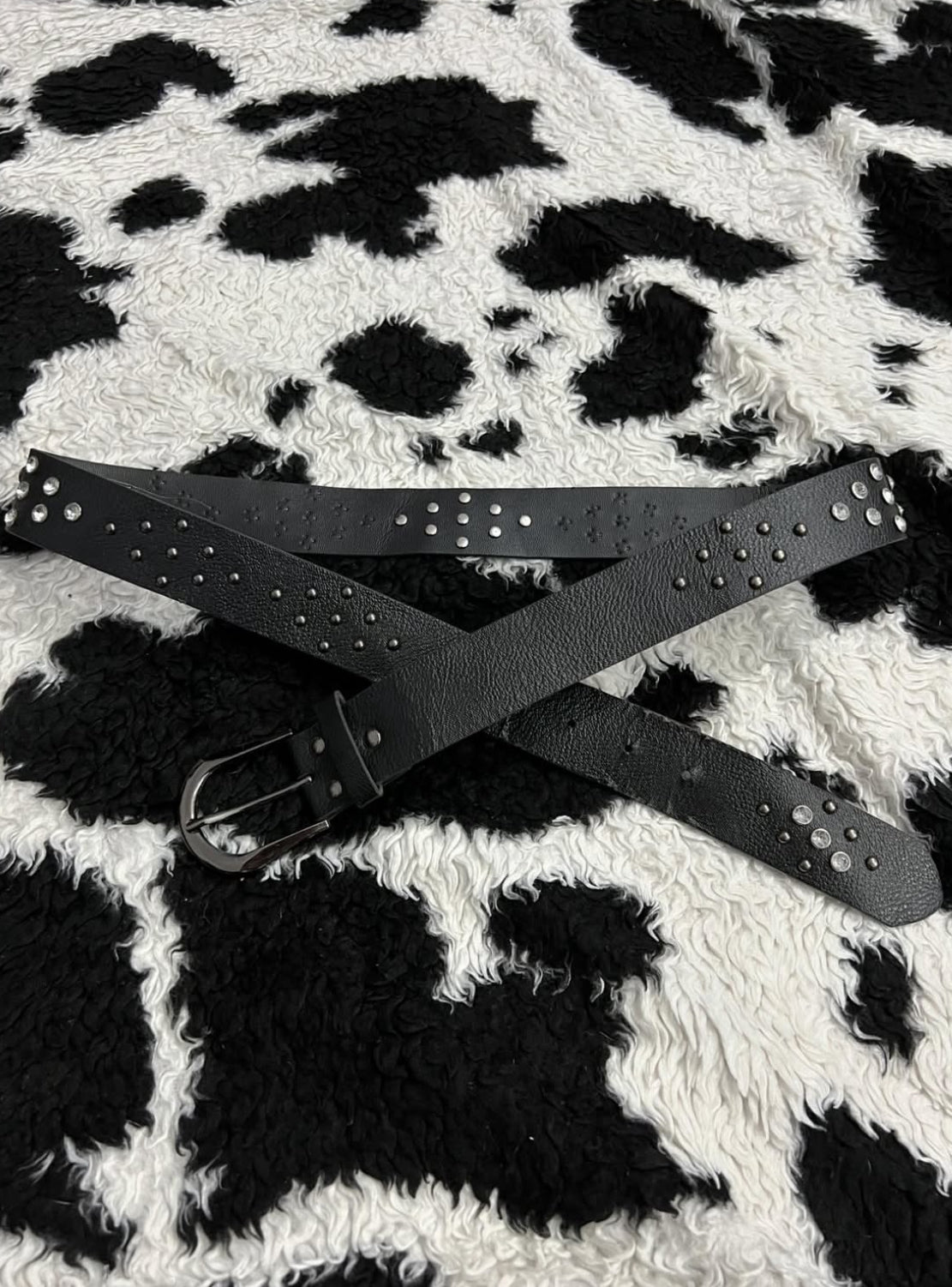 Studded Beaded Black Belt