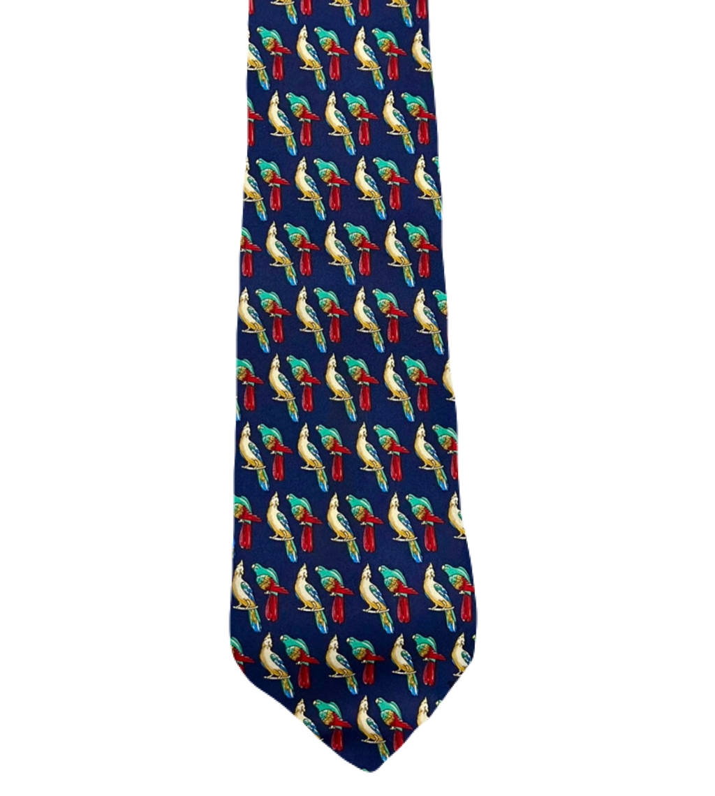 Blue Parrots Tie