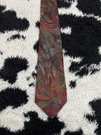 Canda Brown Embroidered Abstract Tie