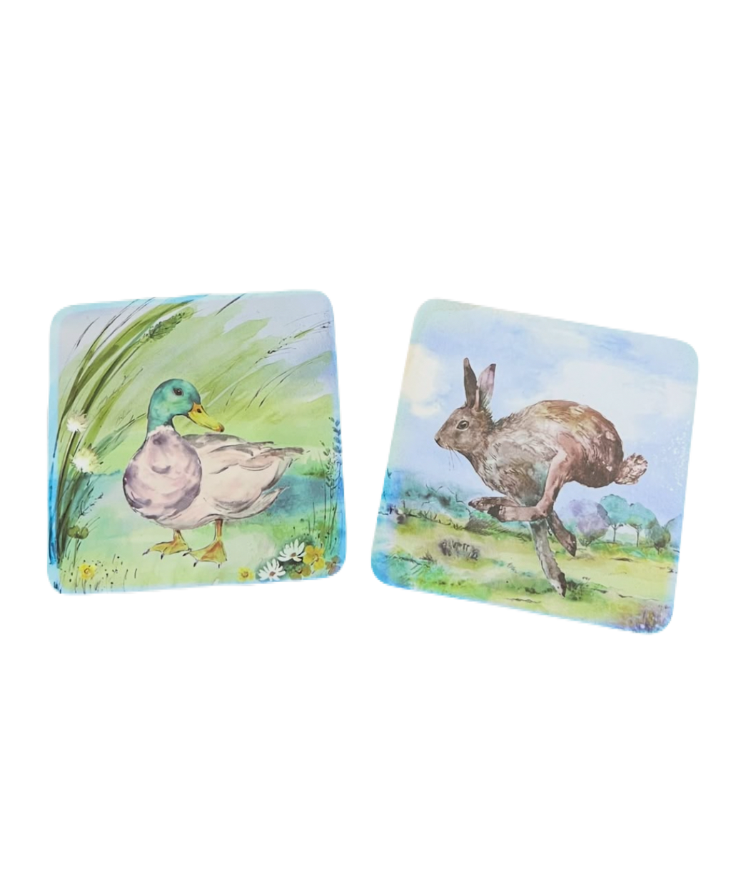 Rabbit & Duck Coasters Set