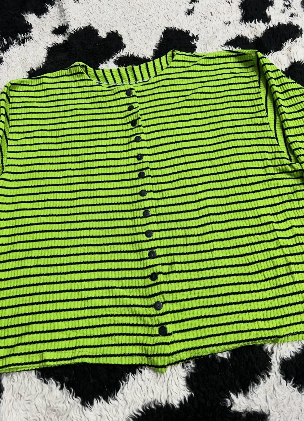 Green & Black Striped Buttonup