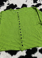 Green & Black Striped Buttonup