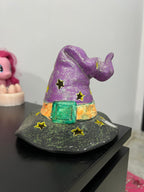 Ceramic Witch Glittered Hat Candle Holder