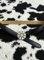 Beaded Floral Buckle Belt