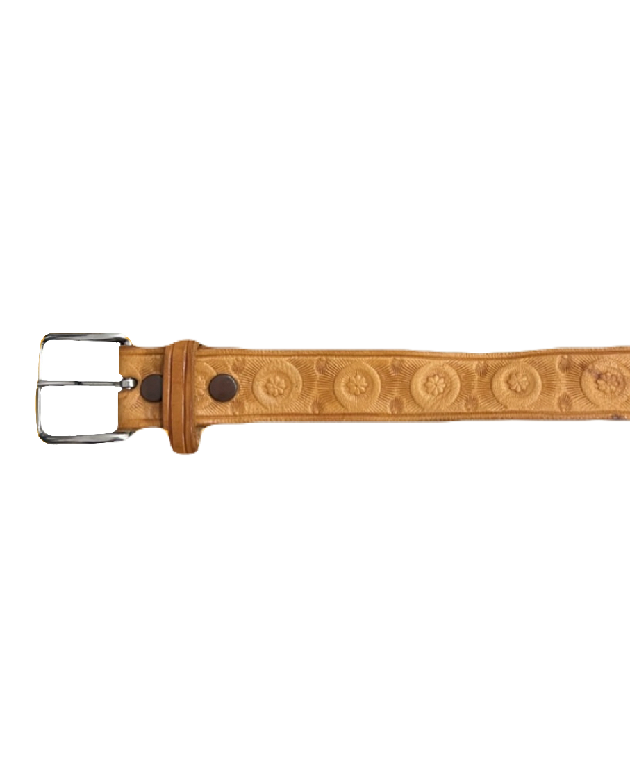 Light Brown Floral Narrow Belt