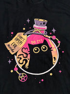 "Don't Open, Evil Inside" Black Cat Tee (Medium - Large)