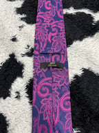 Luxury Blue & Pink Paisley Tie