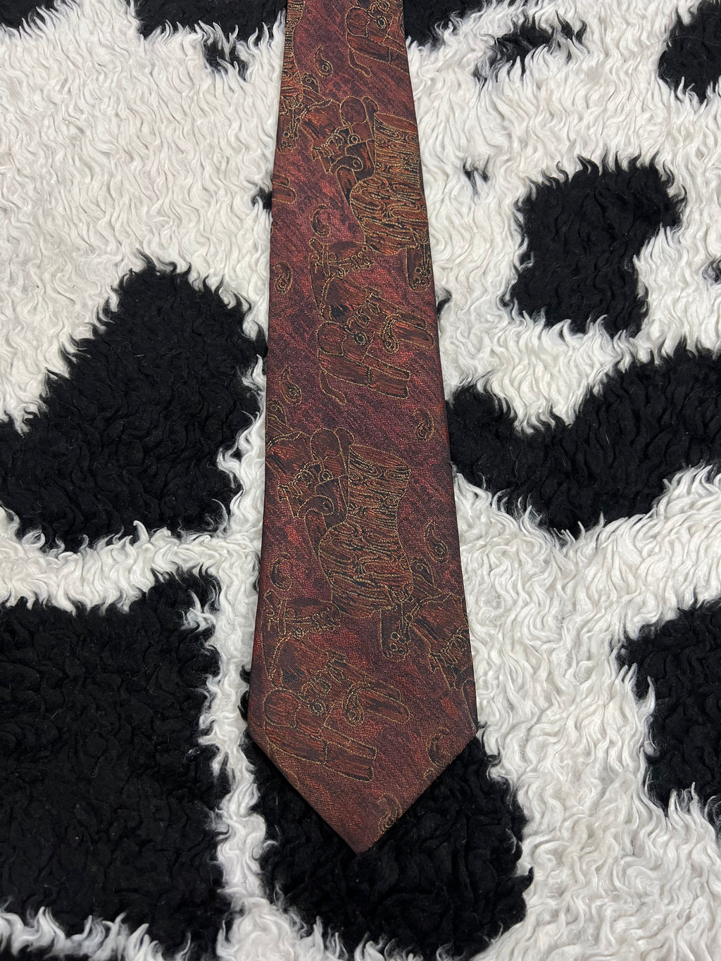 Fully Embroidered Vintage Pottery Tie