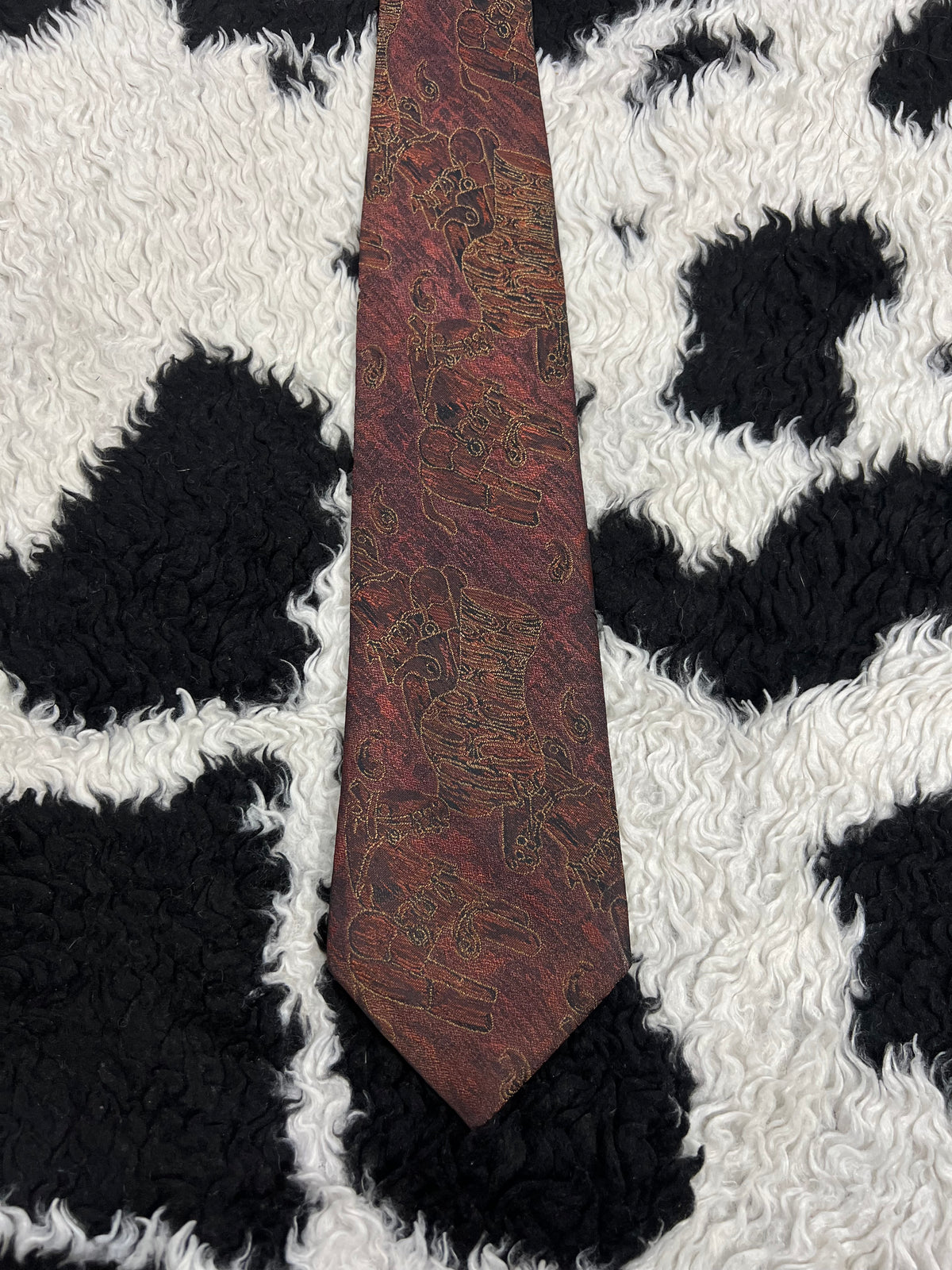 Fully Embroidered Vintage Pottery Tie