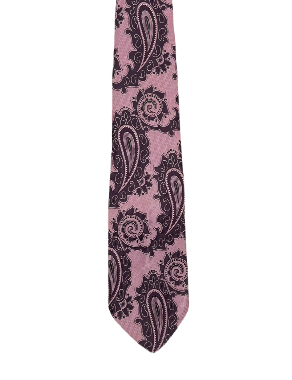 Savile Purple & Pink Paisley Tie