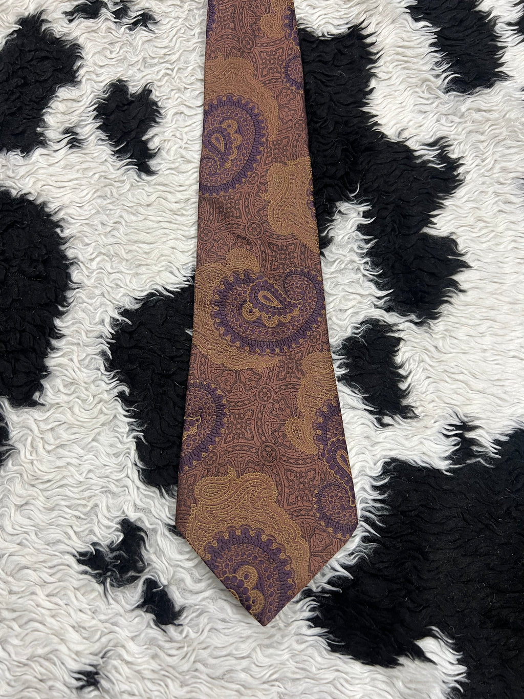 The London Range Paisley Brown Embroidered Tie