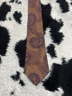The London Range Paisley Brown Embroidered Tie