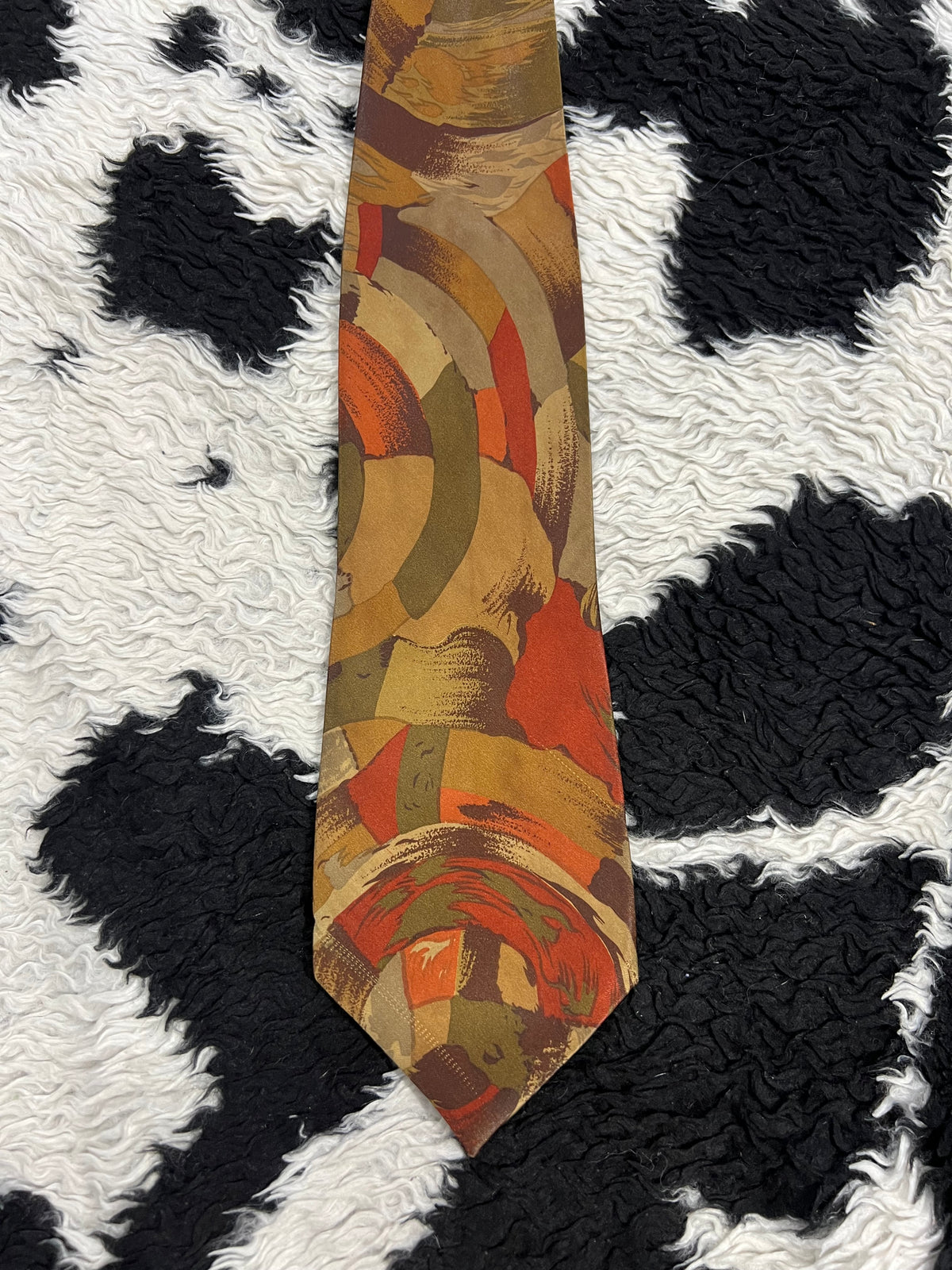 Present Orange Abstract Tie