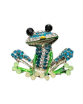 Bedazzled Frog Metal Brooch