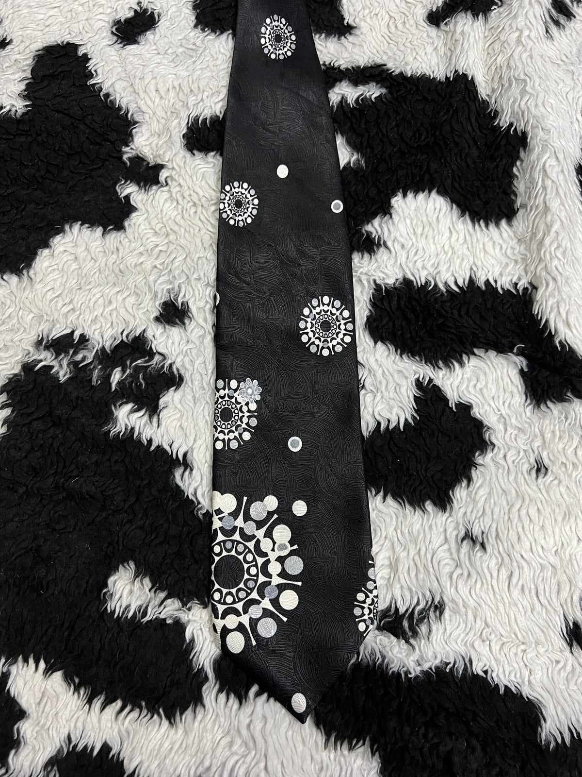 Silk Worm Black Floral Tie