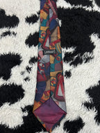 St. Bernard Fully Embroidered Vibrant Abstract Tie