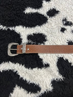Brown Scaled Silver Buckle Belt