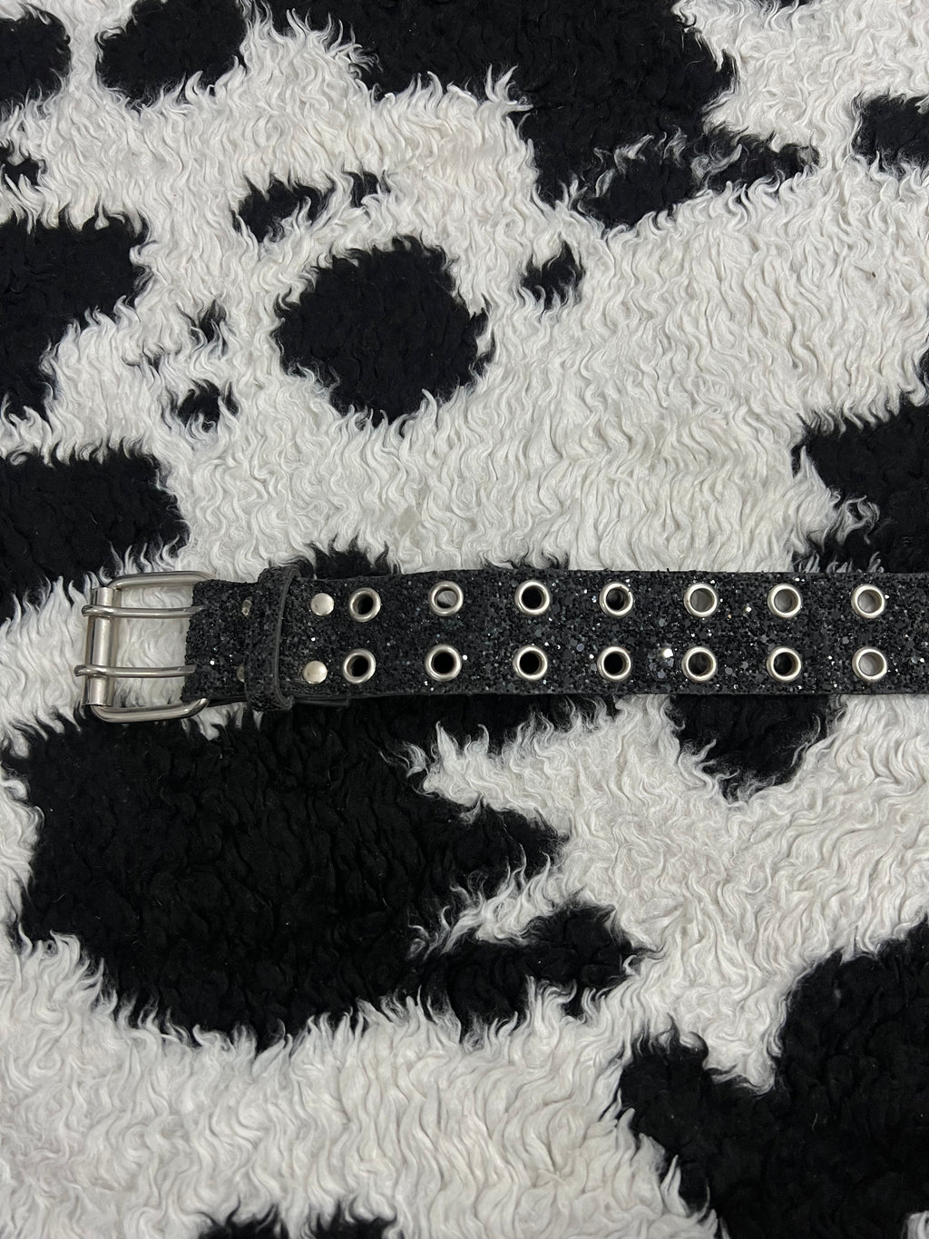 Glitter Black Double Hole Belt