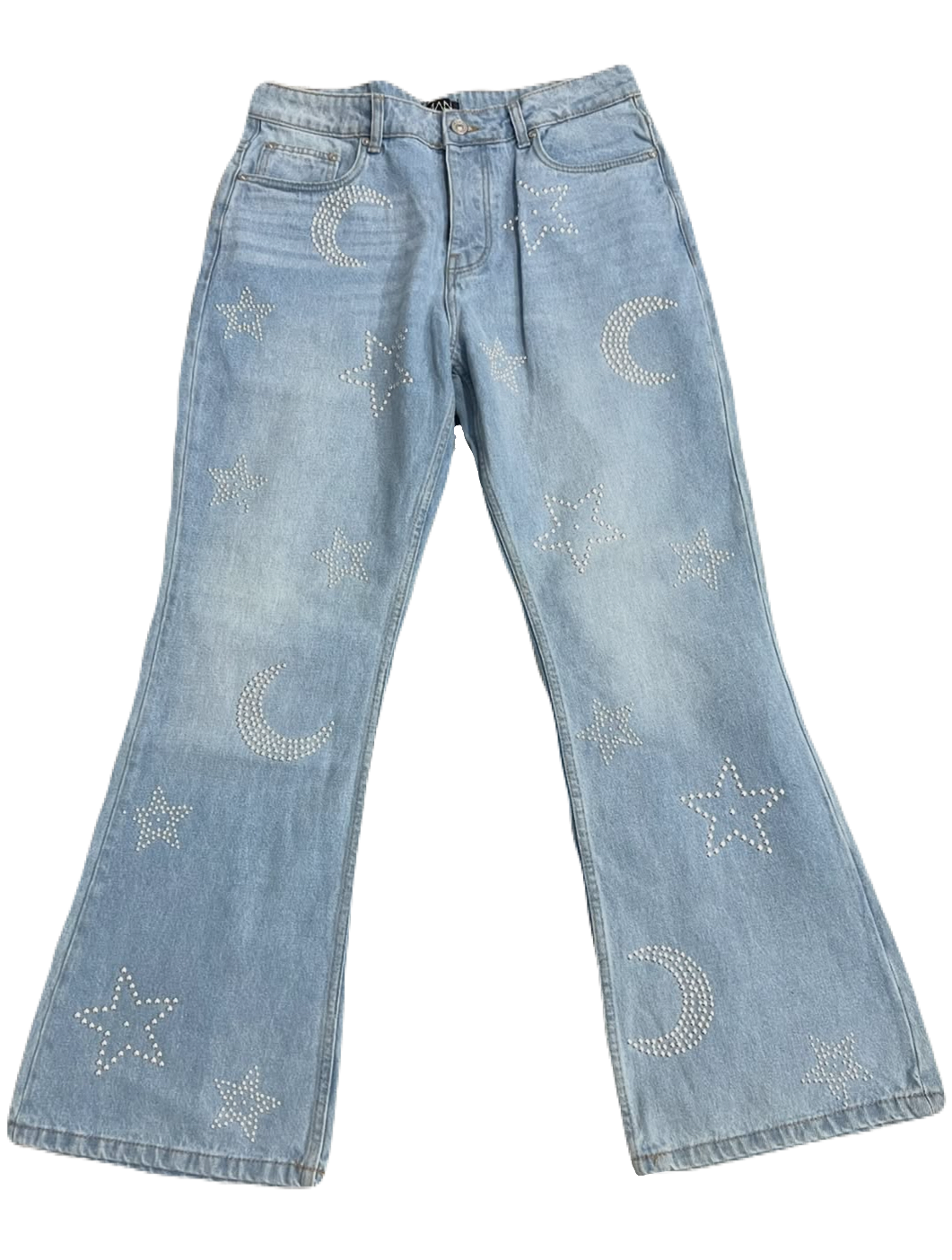 Stars & Moons Studded Jeans (Waist 34)