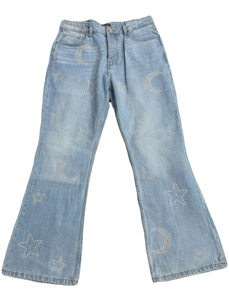 Stars & Moons Studded Jeans (Waist 34)